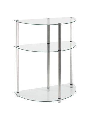 Classic Glass 3 Tier Entryway Table Clear Glass - Breighton Home