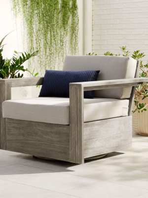 Portside Outdoor Swivel Chair - Weathered Gray