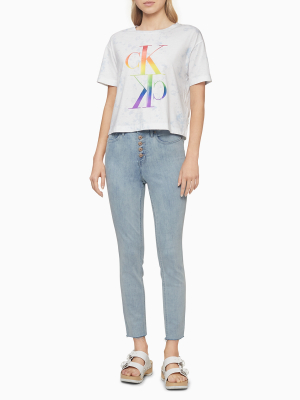 Pride Ombre Mirror Monogram Logo Boyfriend T-shirt