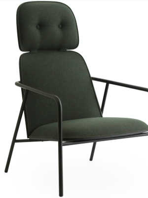 Pad Lounge Chair High - Black Steel