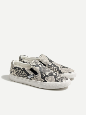 Road Trip Snakeskin-embossed Slip-on Sneakers