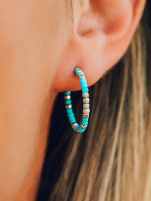 Playa Seed Bead Hoop Earrings