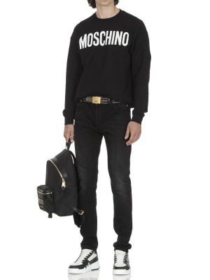 Moschino Logo Engraved Buckle Belt