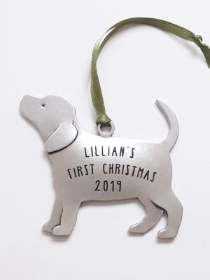 Personalized Baby's First Christmas Puppy Ornament