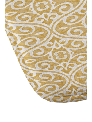 Wagner Campelo Boho Volutes Putty Memory Foam Bath Mat Yellow - Deny Designs