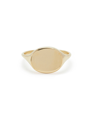 Oval Signet Ring In Gold