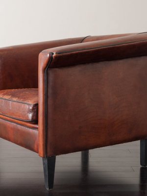 Leather Lounge Chair By Bart Van Bekhoven