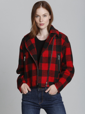 Buffalo Plaid Crop Jacket