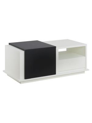 Carmine Modern Two-tone Slide Top Storage Coffee Table White/black - Iohomes
