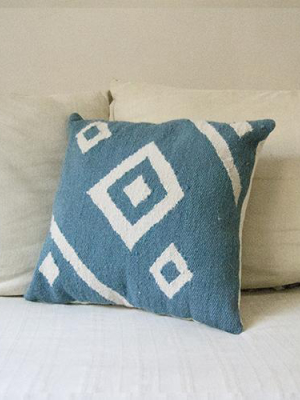 Blue Nile Wool Throw Pillow Cover