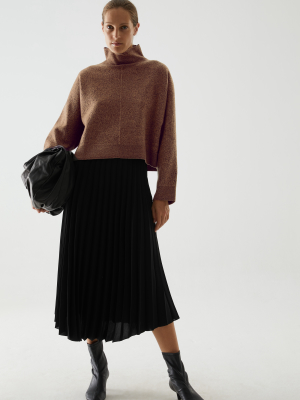 Wool Cropped Roll-neck Sweater