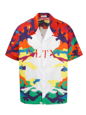 Valentino Camou7 Printed Short-sleeve Shirt