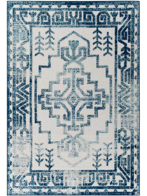 Redcliff Southwestern Area Rug Ivory/blue