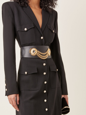 Embellished Leather Waist Belt