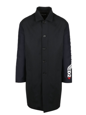 Dsquared2 Logo Print Classic Collar Coat