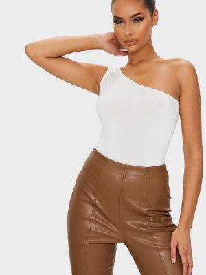 Cream Soft Touch One Shoulder Bodysuit