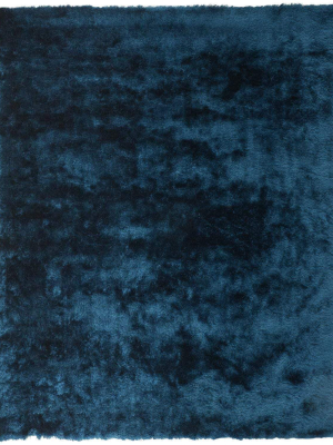 Feizy Indochine Plush Shag Rug - Available In 7 Sizes - Metallic Sheen Deep Teal Blue