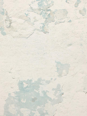 Cracked Plaster Wallpaper In Cool Blue From The Precious Elements Collection By Burke Decor