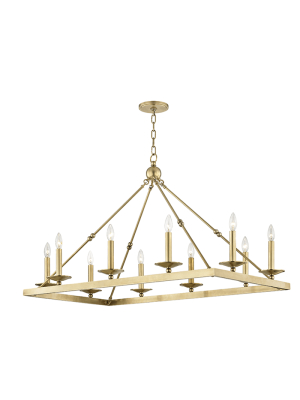 Hudson Valley Lighting Allendale 10-bulb Chandelier - Aged Brass