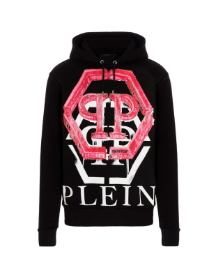 Philipp Plein Graffiti Logo Print Hoodie