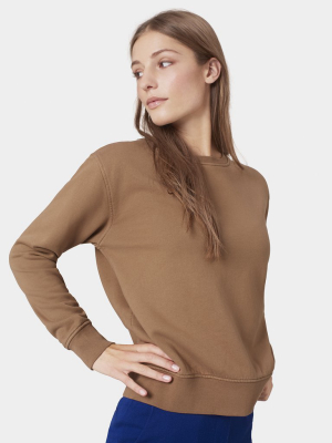 Women Classic Organic Crew - Coffee Brown