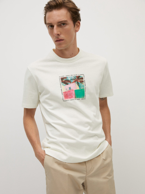 Printed Cotton-blend T-shirt