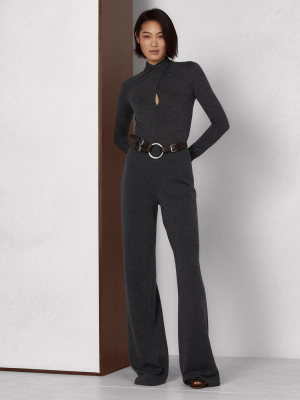 Worsted Wool Long-sleeve Jumpsuit