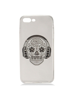 Iphone Case, By Insten Skull Hard Snap-in Case Cover With Diamond For Apple Iphone, White By Eagle