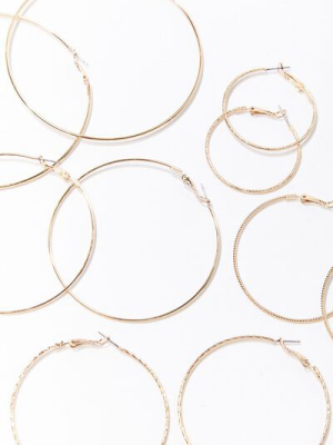 Etched Hoop Earring Set