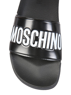 Moschino Logo Slide Sandals