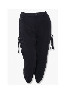 Plus Size Denim Cargo Joggers