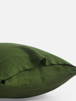 French Linen Pillowcase Set - Forest