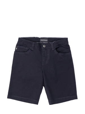 Emporio Armani Kids Logo Patch Bermuda Shorts