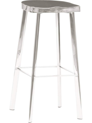 Icon Bar Stool, Polished Steel