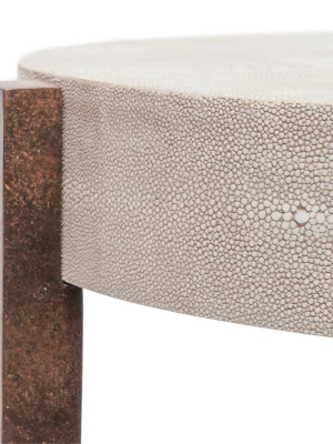 Dexter Side Table Bronze And Sand Faux Shagreen