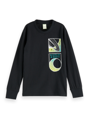 100% Cotton Long Sleeve T-shirt With Placed Artwork