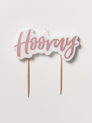 Hooray Cake Topper Party Candle