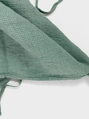 Linen Waffle Hand Towel, Sage