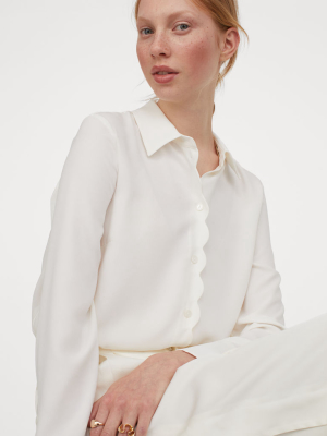 Scalloped-edge Blouse