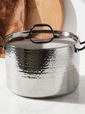 Fleischer And Wolf Seville Hammered Stainless Steel 8-qt. Stockpot