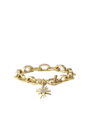 Pave Starburst Toggle Link Bracelet