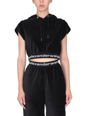 T By Alexander Wang Cropped Corduroy Hoodie