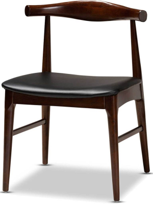 Seattle Wood Dining Chair Black/walnut (set Of 2)