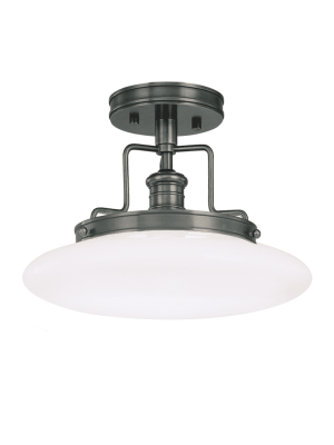 Beacon 1 Light Semi Flush Old Bronze