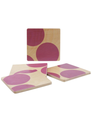 Lavender Dot Coasters, Set Of Four