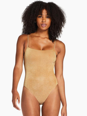 Jenna High Leg One Piece - Golden Glow Metallic