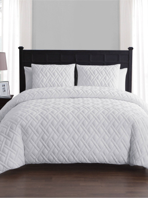 Lattice Embossed Duvet Set - Vcny Home