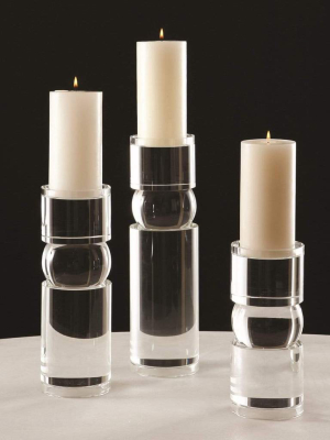 Global Views Bipolar Crystal Candle Holder - 3 Available Sizes