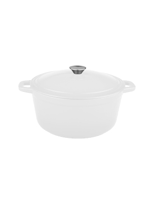 Berghoff Neo 5 Qt Cast Iron Oval Covered Casserole White