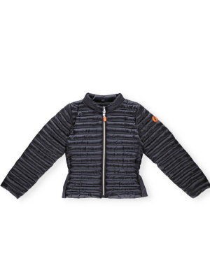 Save The Duck Kids Logo Patch Quilted Jacket